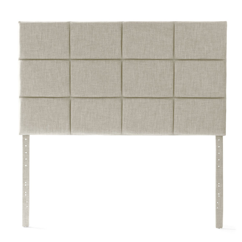 Upholstered Adjustable Height 47.51" - 59.45" Modern Headoard with Rectagle Tufting, Oat, Queen, Oatmeal, Queen