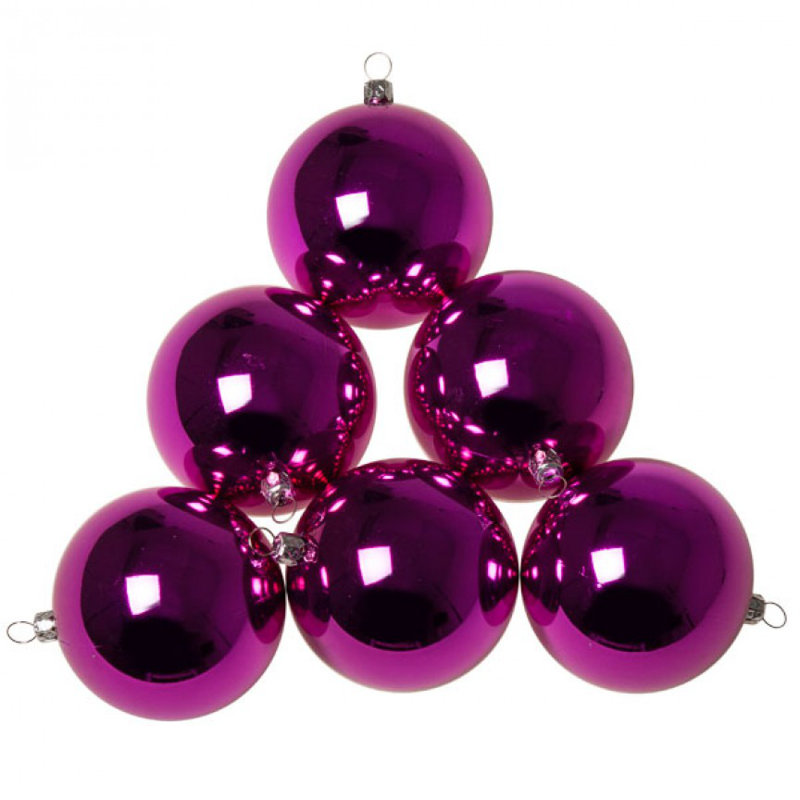 8cm Bauble, Cerise Pink
