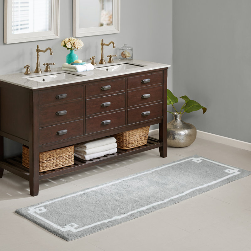 Tapis de salle de bain antidérapant en coton