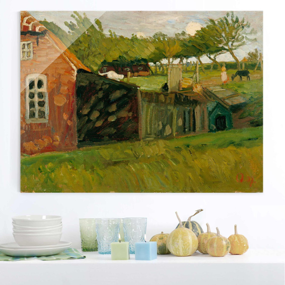 Glasbild Haus mit Stallungen von Otto Modersohn