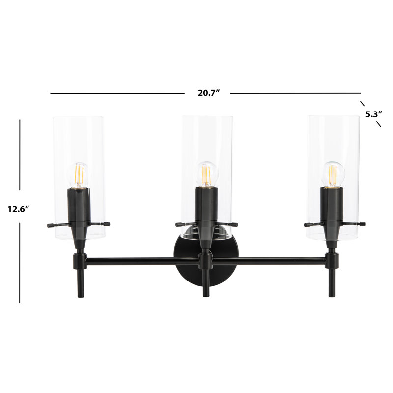 Éclairage pour salle de bain 3 lumières Malea, Noir mat
