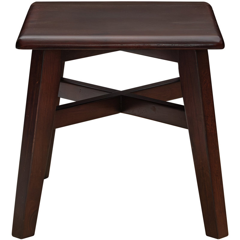 Escabeau léger en bois franc massif à 1 marche de 12,25 po de hauteur pour adultes et enfants avec capacité de 200 lb, espresso