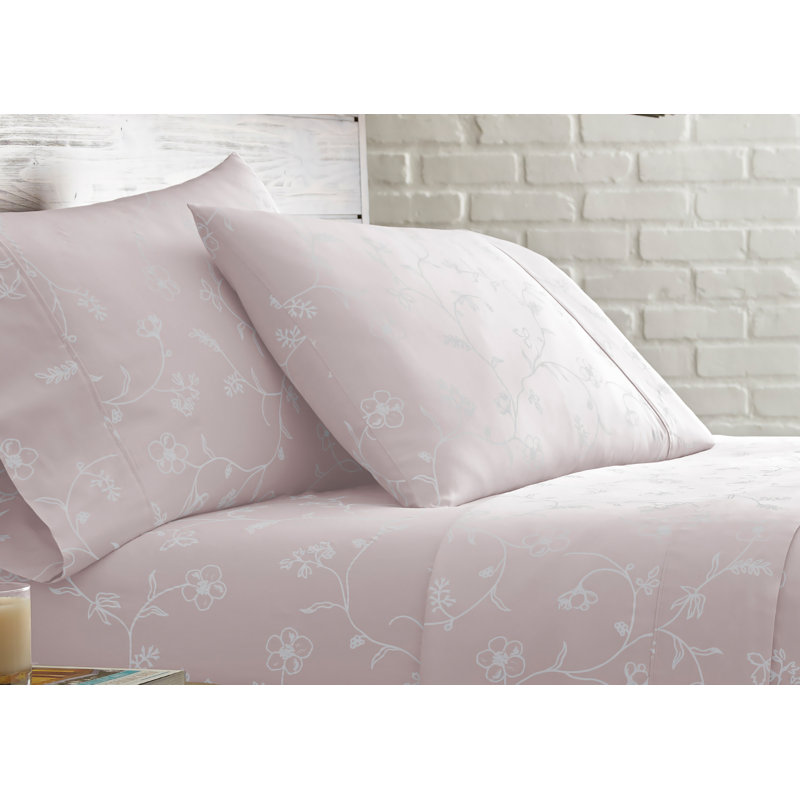 Ensemble de draps Southbest Sweet Liners Sweetbrier, Ensemble de draps pour très grand lit + drap-hous, Pastel Pink/White