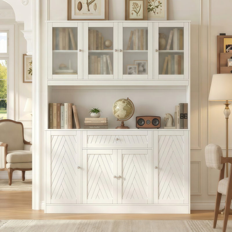 Modern Stylish Bookcase, 72-Inch Tall Wide Bookshelves For Home Decor - Spacious Freestanding Bookcase For Office, Living Room, Display