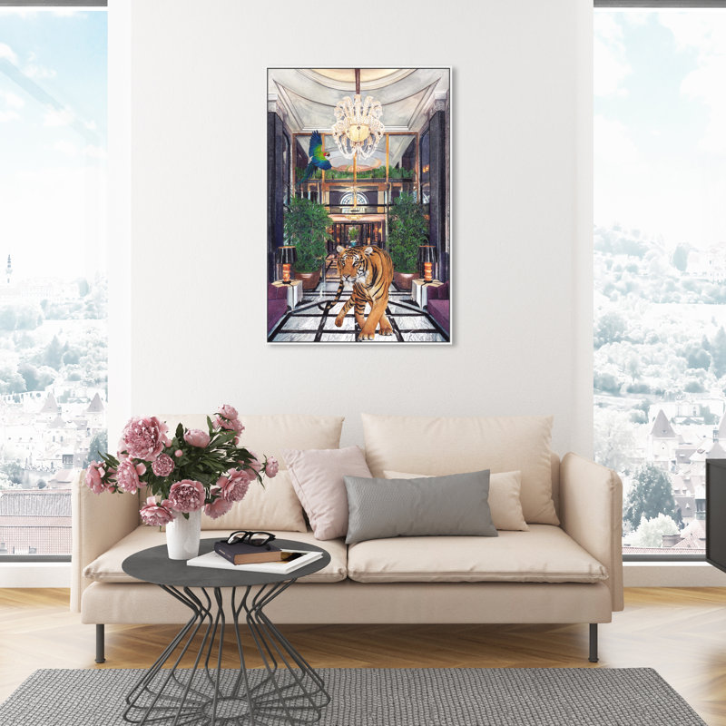 Peinture sur toile encadrée "Wild Couture - Floater", Cadre flottant blanc, H 45 po x l 30 po