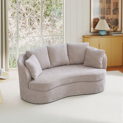 73.82" W  Slipcovered  Oversized Sofa With Pillows