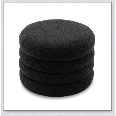 Repose-pieds rond avec rangement en tissu Boucle