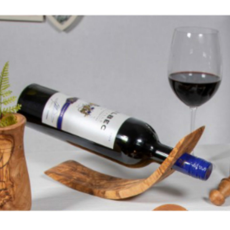 Lloyd Solid Wood Tabletop Wine Bottle Rack in Natural