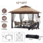 Pop Up Canopy Tent with Mosquito Netting, Outdoor Waterproof UV Shelter, Adjustable Height Gazebo, Wheeled Carry Bag, Portable Event Tent for Garden, Backyard, Deck, Parties