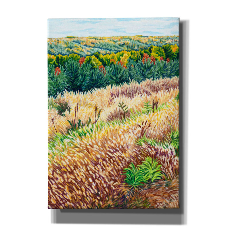 Art mural sur toile Ny Autumn Grass Grammes par Andrea Strongwater, 26 po x 34 po, H 26 po x l 18 po x P 0,75 po