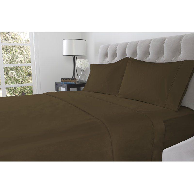 Drap-housse 100% coton à densité de tissage 410, Châtaignier, Grand