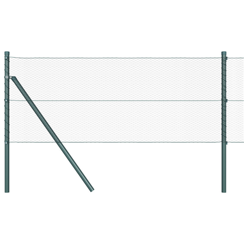 Hexagon Fence Green Steel, 40cm H x 5000cm W