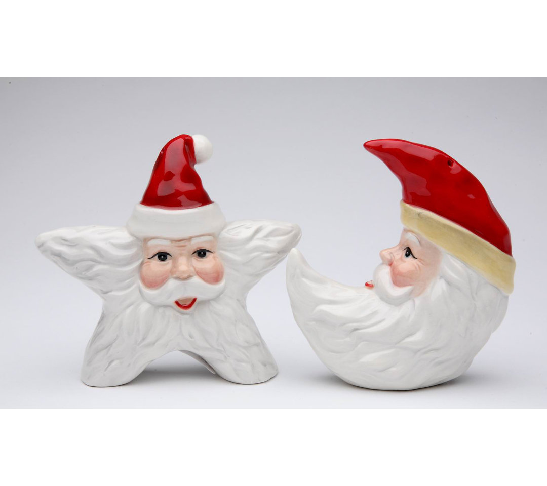 Cosmos Gifts Santa Star and Moon 2-Piece Salt and Pepper Shaker Set Cosmos Gifts