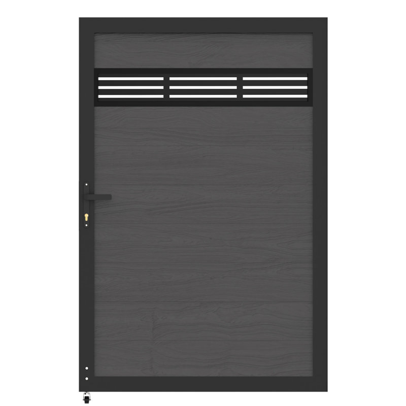 Barrière d'intimité décorative 6 pi H * 4 pi l avec cadres en métal et ensembles de boutons, barrière en bois composite en plastique - sans les poteaux