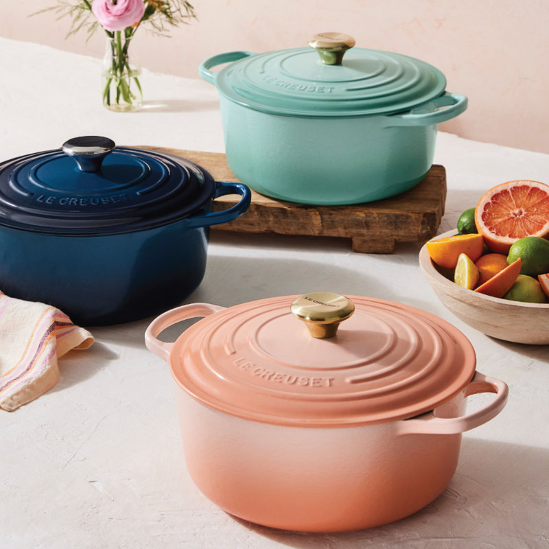 Le Creuset Signature Enameled Cast Iron Round Dutch Oven with Lid, 2 quarts, Cerise