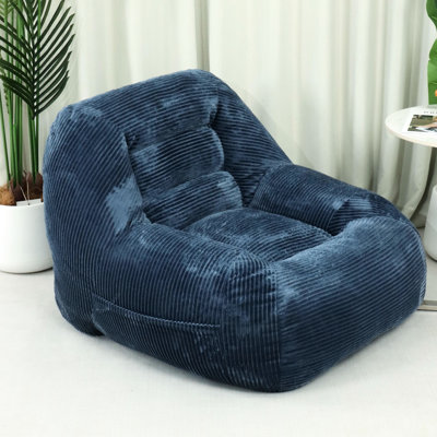 Canapé en velours côtelé bleu, confortable et sans montage, idéal pour se détendre dans le salon, la chambre ou la chambre d'étudiant. Conception ergonomique pour les moments en famille. Dimensions : largeur 38,17 cm, profondeur 33,82 cm, hauteur 27,57 cm, poids 31,15 lb.