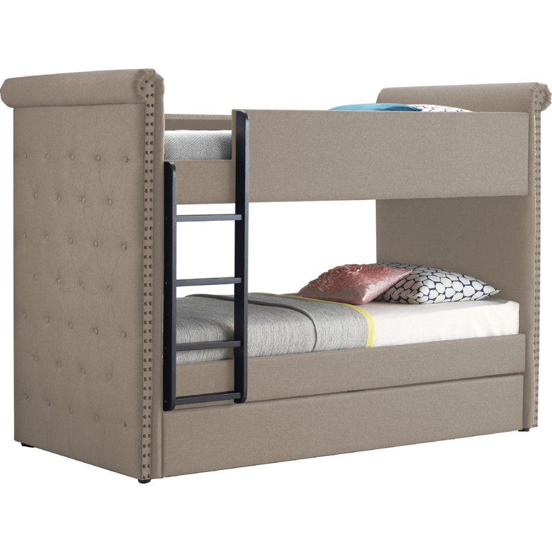 Gefferie Upholstered Platform Bed, Beige