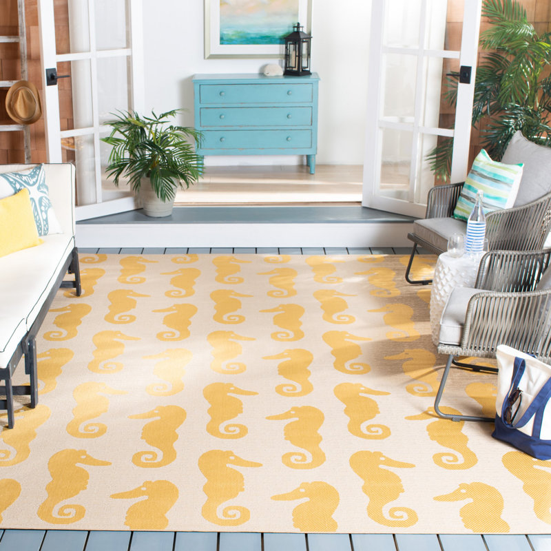 Tapis d'intérieur / extérieur à motif géométrique Paugh Performance, Rectangle 9 pi x 12 pi