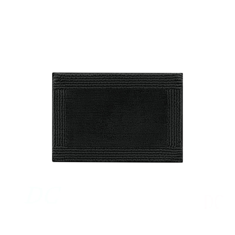 1 PCS 20X30" 100% Cotton Tufted 3000 GSM Reversible Bath Rug Black, Single- 30" L x 20" W, Black