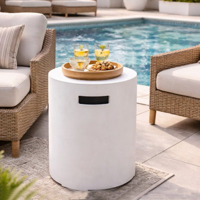 Couvercle de réservoir de propane rond 16 po, blanc