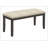 Bench, 44" Rectangular, Dining Room, Entryway, Kitchen, Hallway, Upholstered, Wood, Cream Fabric,  Solid Wood, Transitional