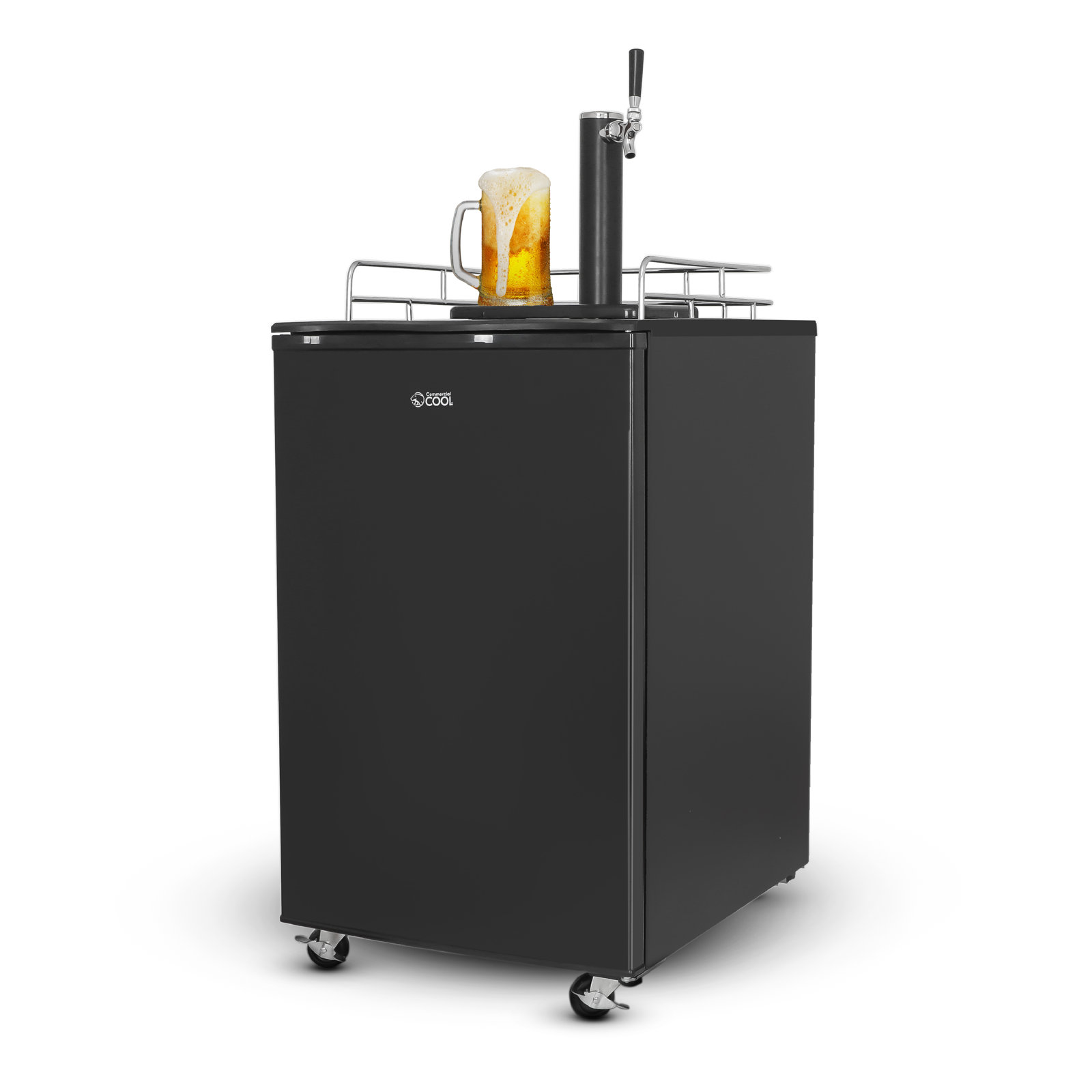 6 Cubic Feet cu. ft. Single Tap Freestanding Kegerator with Adjustable Temperature - Black | Fridge.com