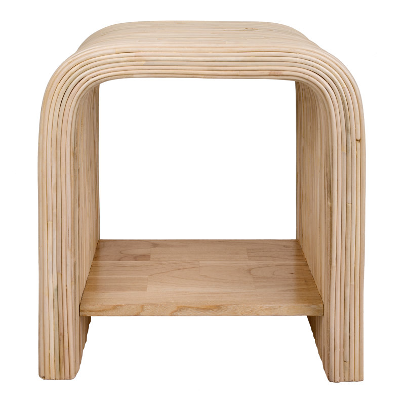 Dellamae Solid Wood Top End Table, Natural Wood