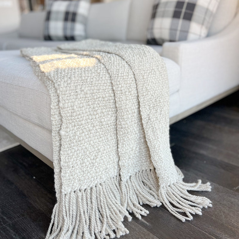 Palermo Hand Woven Throw Blanket, Pebble