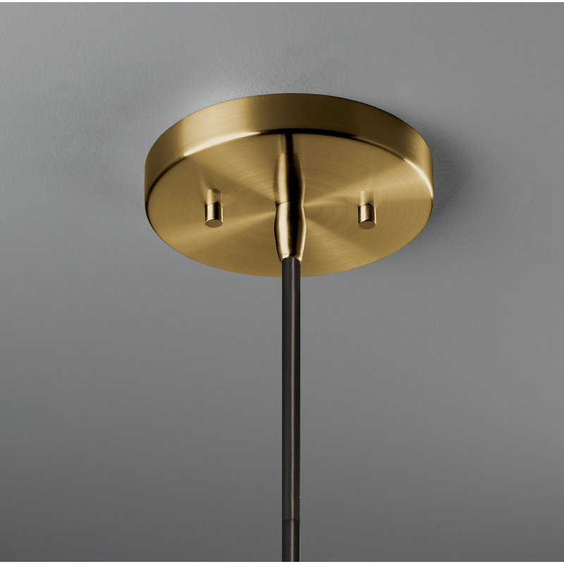 Logan 1 - Light Single Pendant, Antique Brass, Gloss Gray