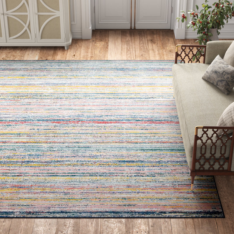 Hulsey Striped Indoor Rug, Rectangle 7'10" x 10'2", Multi