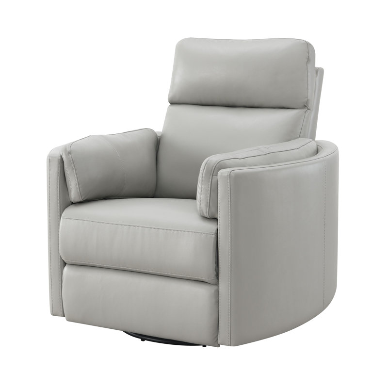 Sagen Glider Recliner w/Swivel, Gray Leather