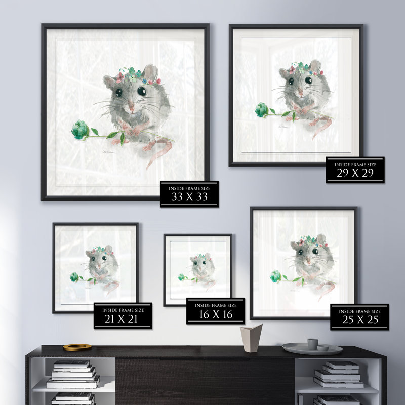 «Garden Critter Mouse» - reproduction de cadre photo, H 26,5 po x l 26,5 po x P 1,5 po