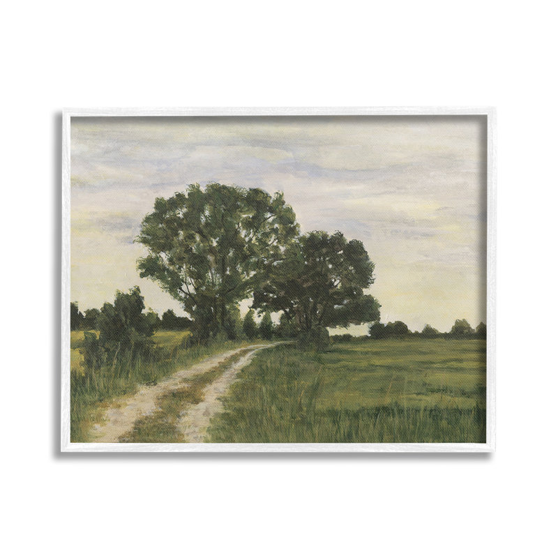 TreesonCountryRoadGicleeArtbyMichaelWillett, H 16 po x l 20 po, Giclée encadrée blanc bord de mer