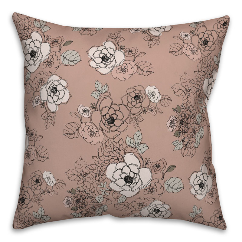 Floral Reversible Throw Pillow, Pink