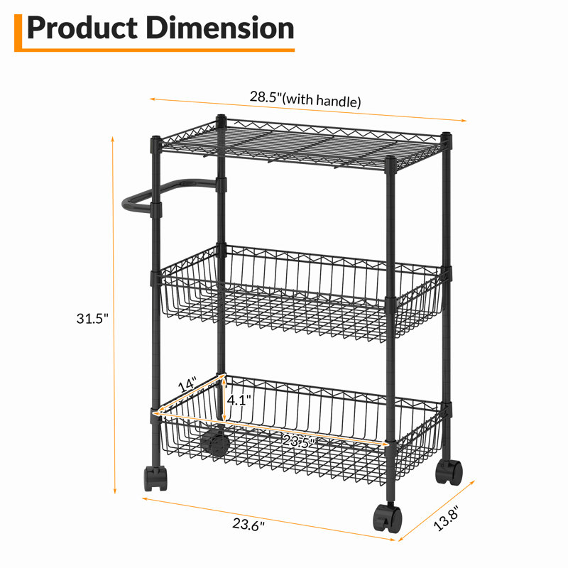59.9 cm W Storage Rack, Natural