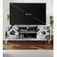 Meuble télé moderne avec 2 portes et tablette de rangement ouverte