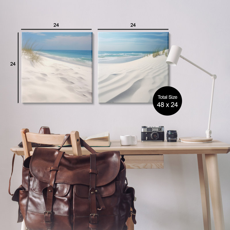 Ensemble d'art mural sur toile Serene Beach Sand Dune 2 par Lazar Studio, H 24 po x l 24 po