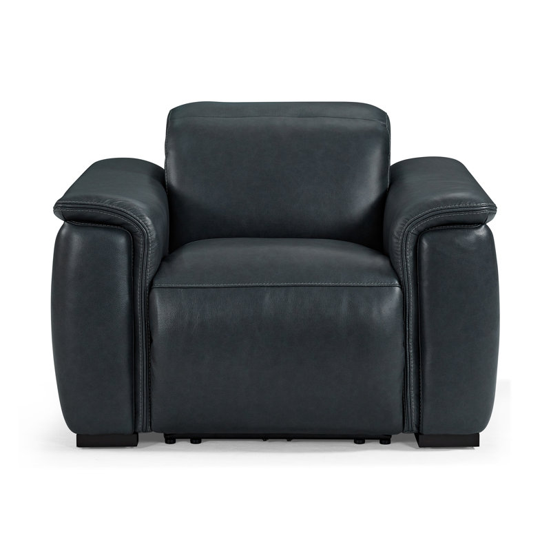 Fauteuil inclinable électrique avec repose-tête électrique Caldwell, Bleu