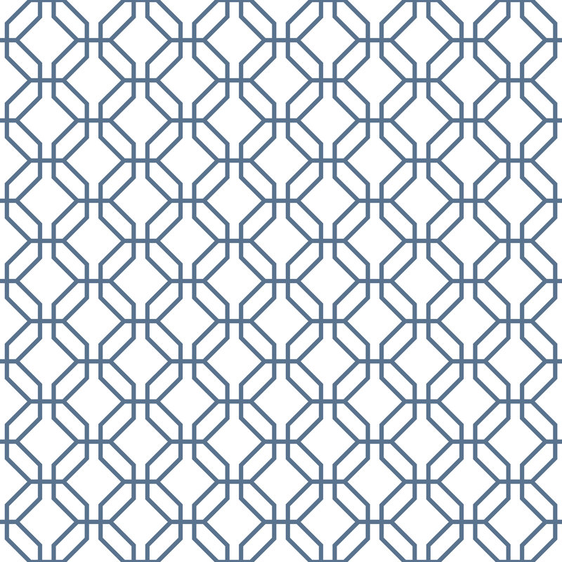 Brylee 10m x 53cm Matte Wallpaper Roll, White/Blue