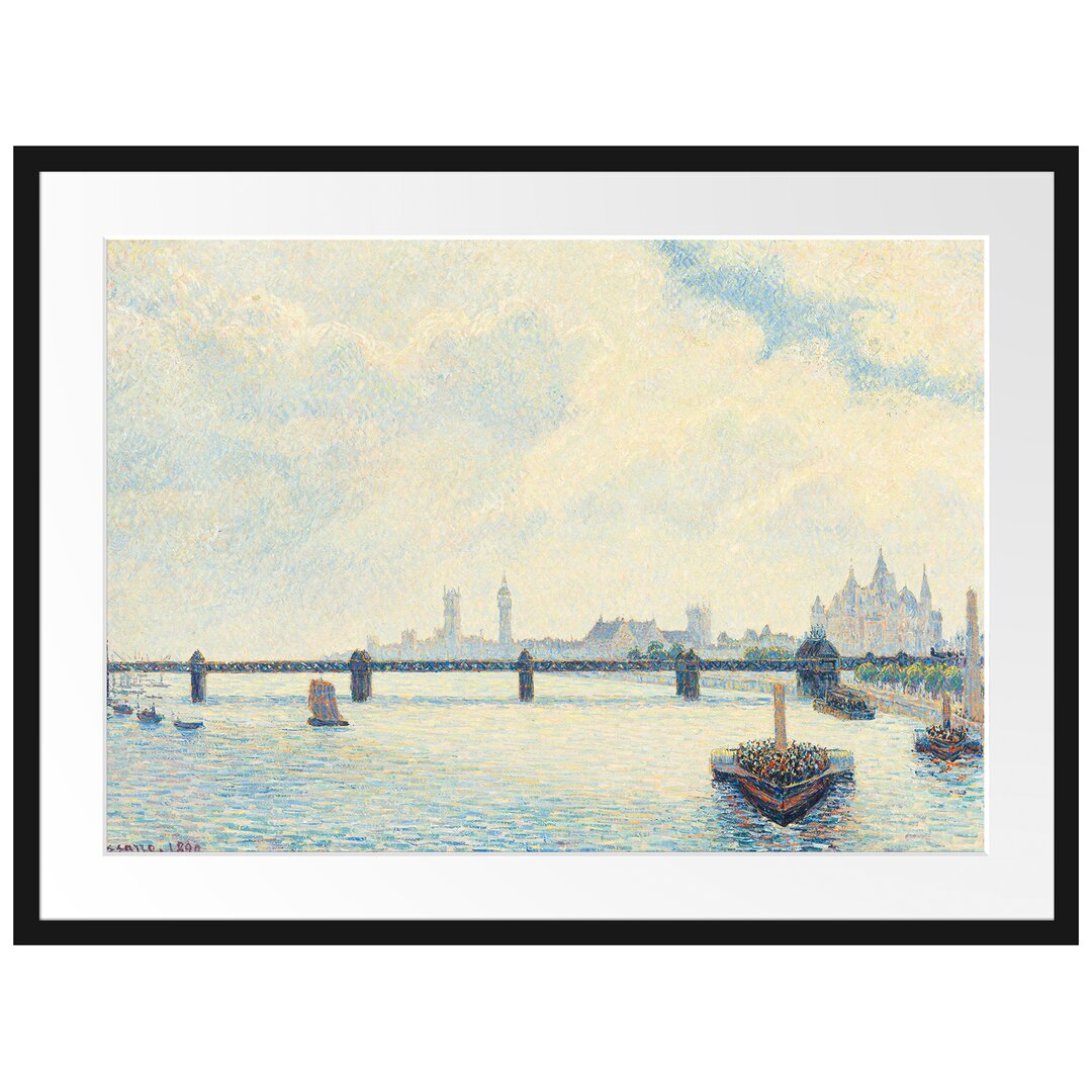 Gerahmter Kunstdruck Charing Cross Bridge London von Camille Pissarro