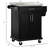Rolling Kitchen Cart With Stainless Steel Countertop And Convenient Accessories, Black Counter Steel, Drawer, Towel Rack Spice Shelf, , Mobility