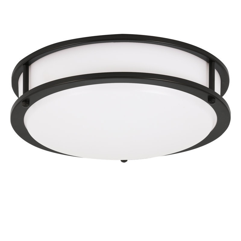 Plafonnier encastré 1 lumière Arjit, Noir mat, H 3,82 po x l 12 po x P 12 po