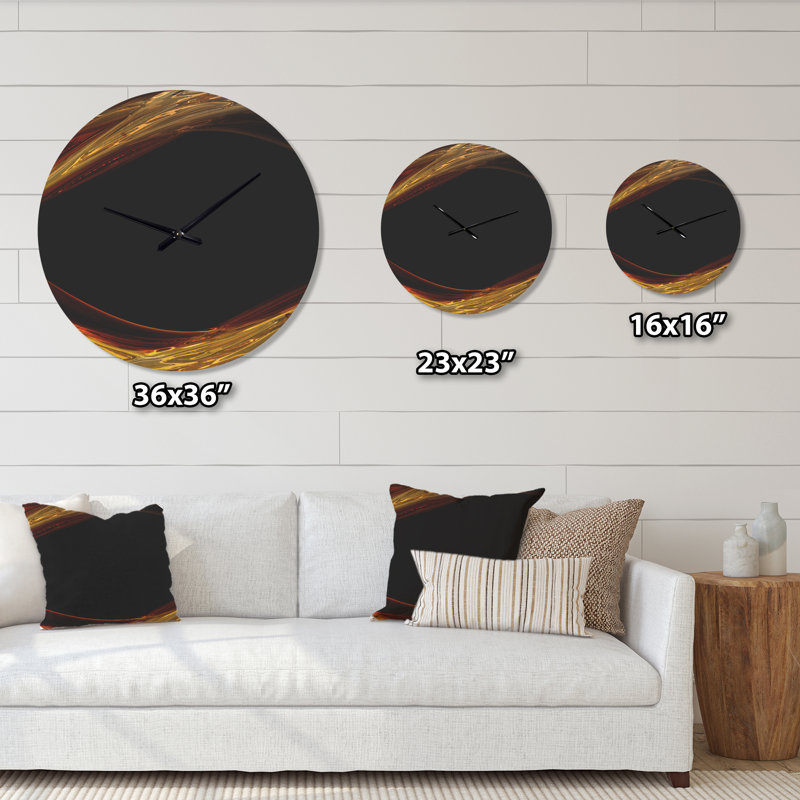 Horloge murale moderne en bois rouge et noir, Grand
