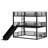 Metal Triple Bunk Bed With Safety Guardrails,Slide And Noise-Reduced Design-140611581