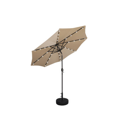 Addison 9 Ft. Lighted Market Umbrella With Fillable Stand