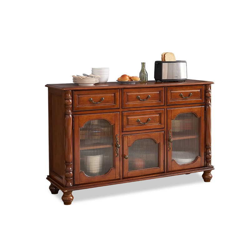 Buffet en cerisier foncé, H 34,65 po x l 47,24 po x P 15,35 po, Cerise profonde