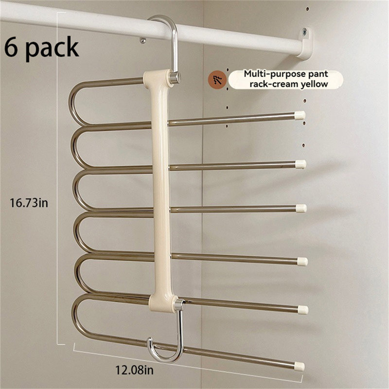 Cintre pour pantalons pliable en acier inoxydable, 6