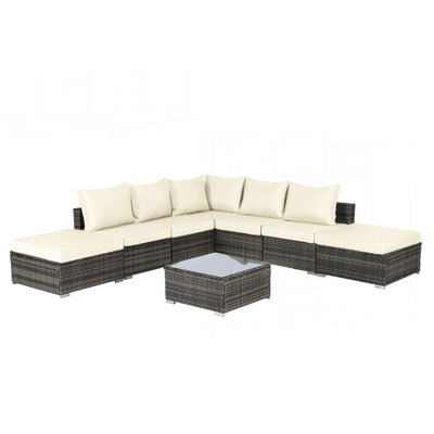 Ensemble de canapé modulaire d'extérieur avec coussins lavables et fabrication robuste