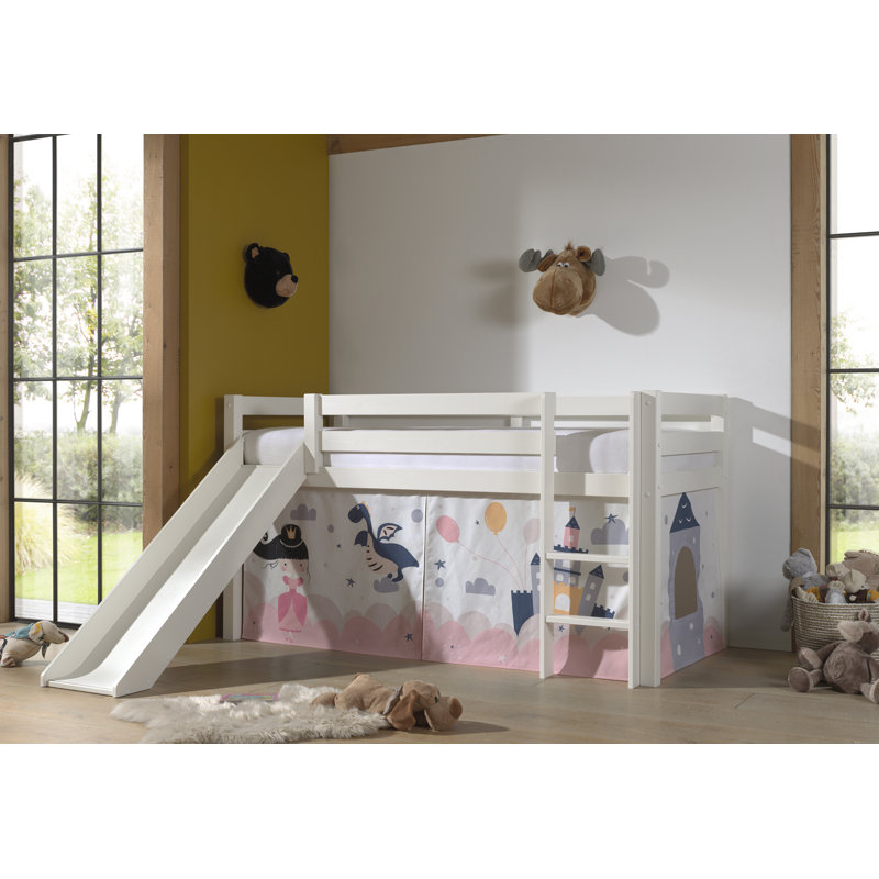 Pino European Single (90 x 200cm) Mid Sleeper Loft Bed Bed by Vipack, White