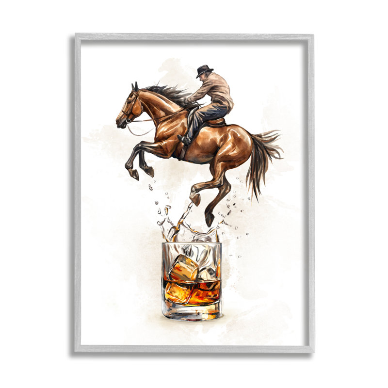 Cowboy & Bourbon par Ziwei Li, Estampe numérique Farmhouse, H 20 po x l 16 po x P 1,5 po
